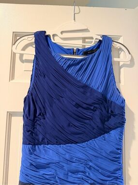 BCBGMaxAzria Two-Tone Royal & Cobalt Blue Ruched Mini Dress